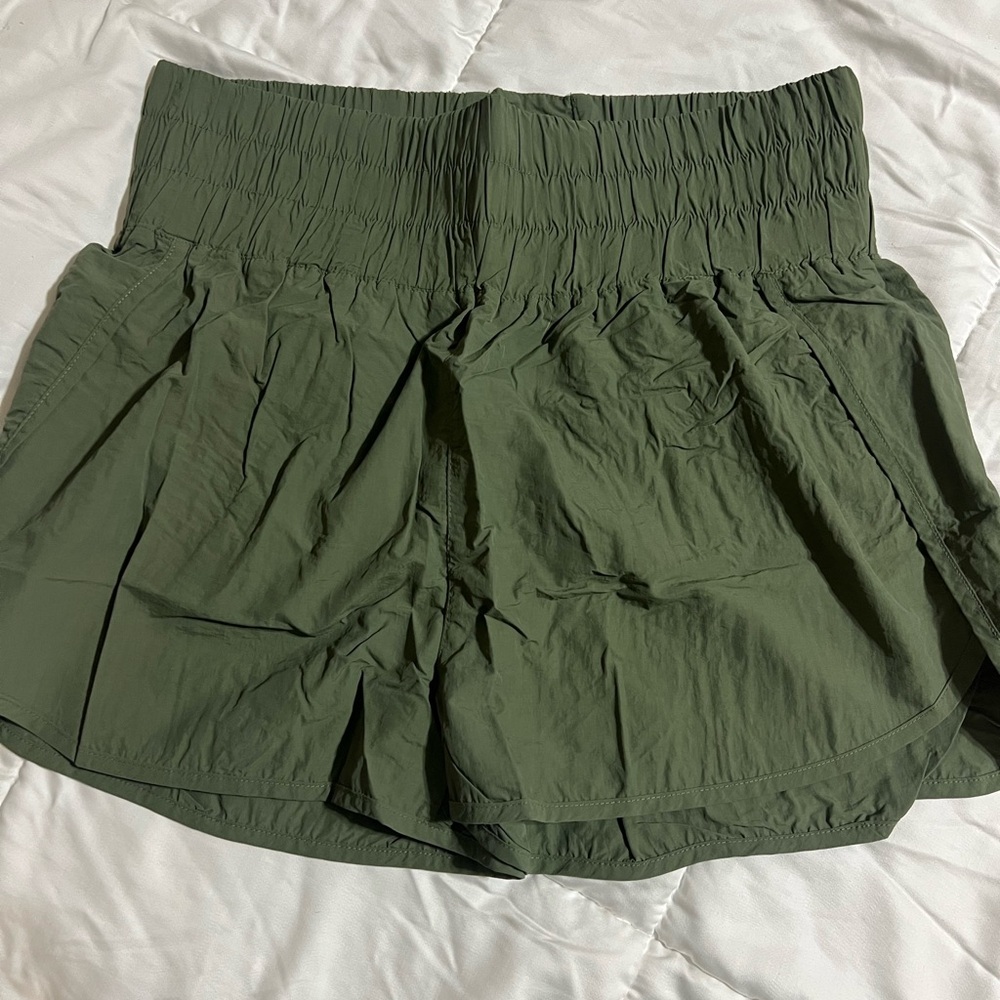 High Waist Olive Green Women's Shorts